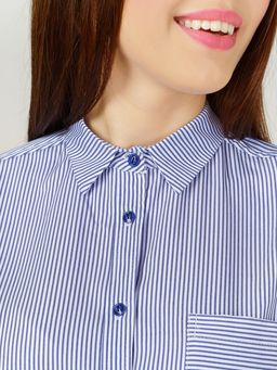 Рубашка жен.арт.329-2,бело-голубая - Binita фото 3