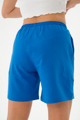 Шорты женские из футера Таиланд ярко голубой - Амадэль фото 5