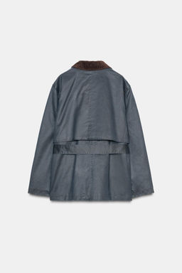 WAXED PARKA WITH CORDUROY COLLAR - Zara фото 9