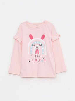 Bisiklet Yaka Uzun Kol Bask?l? K?z Bebek Pijama Tak?m? - Waikiki фото 2