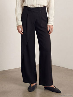 Standart Fit Kad?n Pileli Kuma? Pantolon