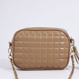 Сумка кросс-боди на молнии, цвет бежевый