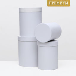 Набор круглых коробок 4 в 1 23 х 23 х 25 - 15 х 15 х 20 см Белый