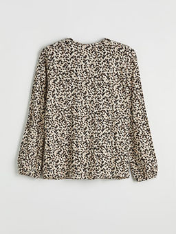 Bisiklet Yaka Desenli Bluz