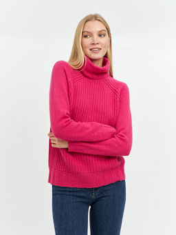 водолазка женская в цвете фуксия с рукавом реглан - Glenfield фото 3