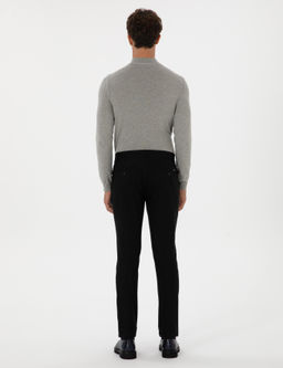 Lacivert Slim Fit Kanvas Pantolon