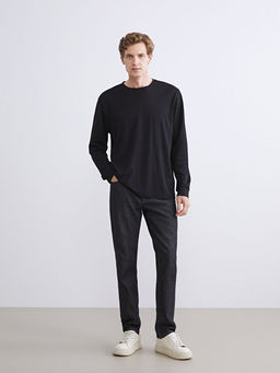 Bisiklet Yaka Uzun Kollu Erkek Sweatshirt