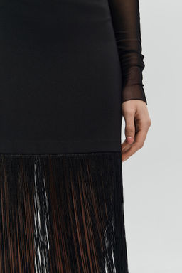 Юбка мини с бахромой из трикотажа - Mollis фото 3