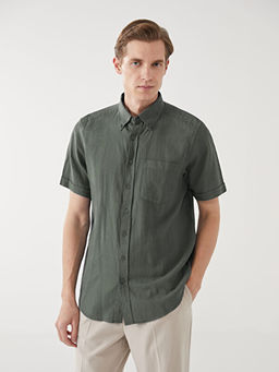 Regular Fit K?sa Kollu Poplin Erkek G?mlek