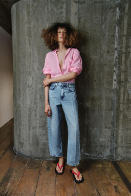 CAMISA OVERSIZE ALGOD?N / Rosa palo