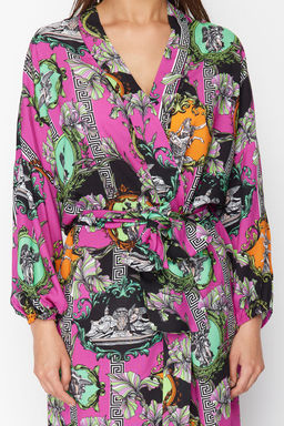 Tropikal Desenli Kusakl? Maxi Dokuma %100 Pamuklu Plaj Kimono&Kaftan TBESS23KM00057 - Trendyolmilla фото 15