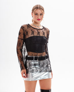 Лонгслив прозрачный из сетки с узором - Sahar art lab фото 5