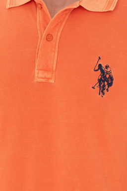 Мужская оранжевая базовая футболка с воротником-поло Неожиданная скидка в корзине - U.s. polo assn фото 7