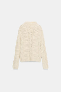 CABLE KNIT WOOL JUMPER - Zara фото 2