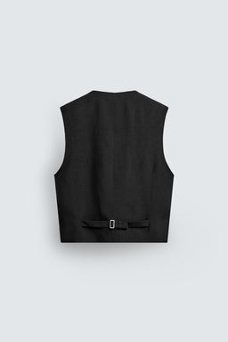 CHALECO TRAJE VISCOSA - LINO / Negro - Zara фото 8