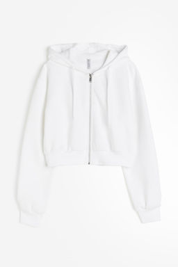 Chaqueta sudadera cropped con capucha y cremallera - H&m фото 4