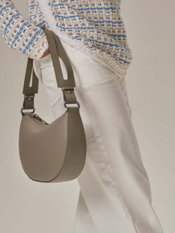 Сумка женская сэддл Azaro 31042 серо-коричневый