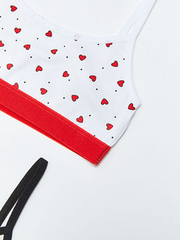 Bask?l? Pamuklu K?z ?ocuk B?stiyer 2li - Waikiki фото 3