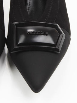 06-P1-7538 BLACK Туфли женские (замша-стрейч искусственная)