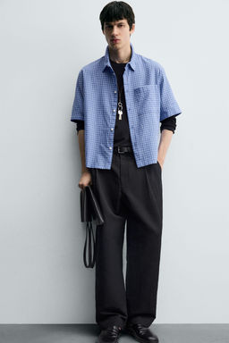 BOXY FIT CHECK SHIRT - Zara фото 5