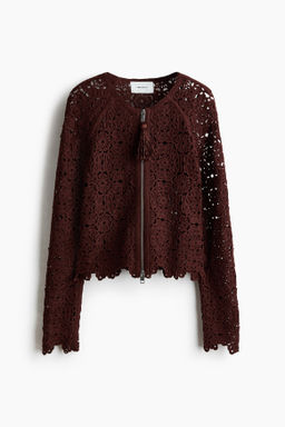 Crochet-look cardigan