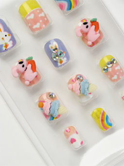 Детские накладные ногти «Милый зайка», 12 шт.