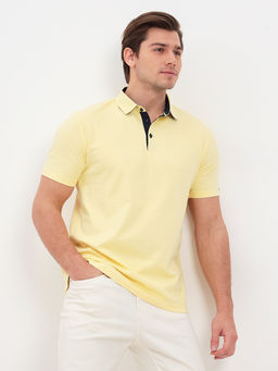 Джемпер мужской с воротником поло короткий рукав GREG G144-PO1246T-SA0048 (лимон)