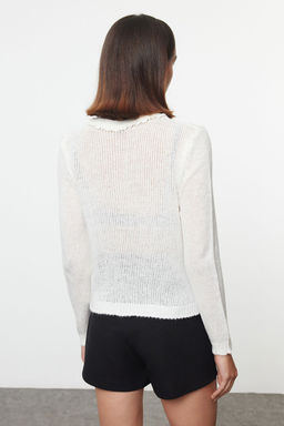 TRENDYOLMILLA Pembe Yumusak Dokulu Tul Islemeli Triko H?rka TWOAW25HI00305  фото 5