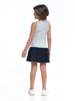 Платье комбинированное 22-7184 серый/синий - Mini maxi фото 2