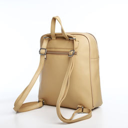 Рюкзак женский из искусственной кожи на молнии, 3 кармана, цвет бежевый - Simaland фото 3
