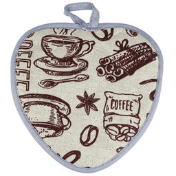 Прихватка с запахом 20х20см Эспрессо, вид 1/1, форма Клубника, рогожка 171г/м2, хлопок 100%, наполнитель - ватин 280г/м2, на пластмассовом подвесе, Домашняя мода (Россия)  фото 3