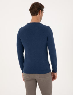 _ndigo Melanj Slim Fit Bisiklet Yaka Basic Triko Kazak
