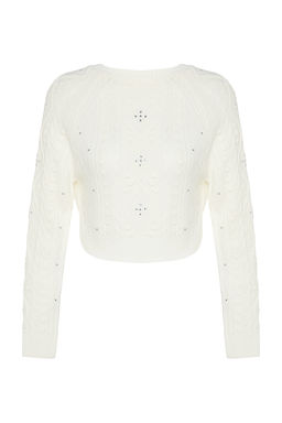 Ekru Cift Tarafl? Kullan?labilen Triko Kazak-H?rka TWOAW24KZ00144 - Trendyolmilla фото 8