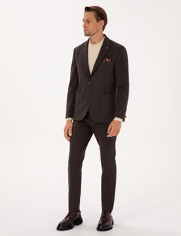 Kahverengi Slim Fit Flanel Dokulu Kuma_ Pantolon - Pierre cardin фото 9