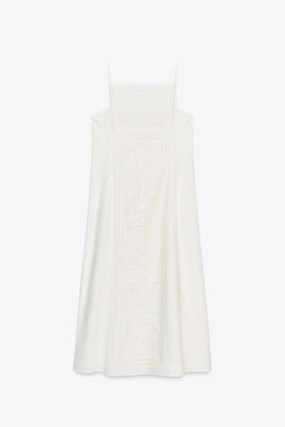 ZW COLLECTION EMBROIDERED LINEN BLEND DRESS - Zara фото 3
