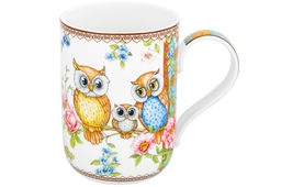 Кружка 400 мл 11,5*7,5*10,5 cм Совушки NEW BONE CHINA