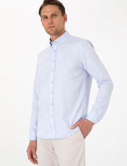 A__k Mavi Slim Fit Uzun Kollu G_mlek - Pierre cardin фото 3