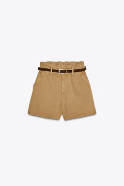HIGH-WAIST Z1975 PAPERBAG DENIM BERMUDA SHORTS - Zara фото 16