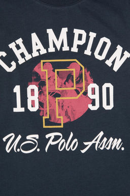 Erkek _ocuk A__k Lacivert Bisiklet Yaka Sweatshirt Sepette S_rpriz _ndirim - U.s. polo assn фото 3
