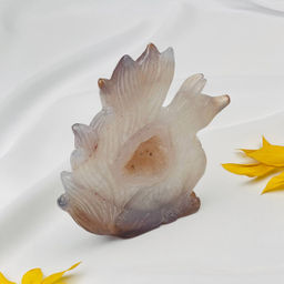 Лиса "Кицунэ" из Агата с жеодой