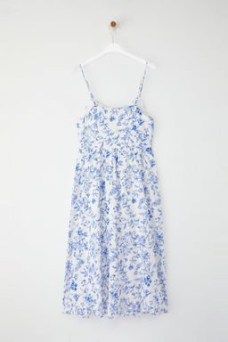 TRENDYOLMILLA Ekru Cicekli A Kesim Astarl? Midi Dokuma Elbise TWOSS25EL00524  фото 10