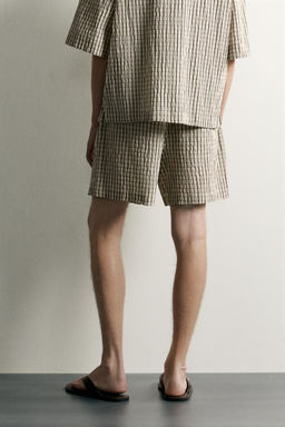 BERMUDA RELAXED FIT CUADROS / Beige claro - Zara фото 3