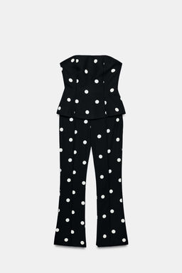 MONO PALABRA DE HONOR LUNARES / Negro / Blanco - Zara фото 2