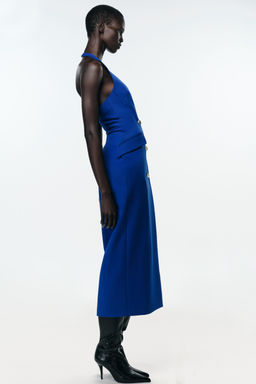 CROSSOVER HALTER NECK MIDI DRESS - Zara фото 4
