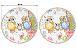 Набор тарелок для десертов 2 пр. 19*19*2 см Совушки NEW BONE CHINA - Elan gallery фото 6
