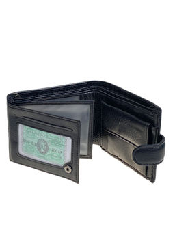 Портмоне мужское из натуральной кожи , цвет черный - Greta фото 2