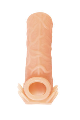 Насадка реалистичная KOKOS NUDE SLEEVE с дополнительной стимуляцией, TPE, телесная, 14 см