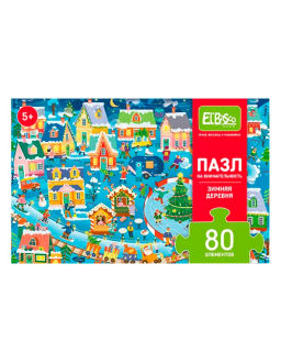 ElBascoKids / Пазл на внимательность Зимняя деревня 80 элементов - El`BascoKids фото 3