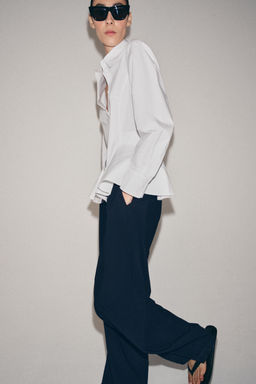 CAMISA POPEL?N PEPLUM ZW COLLECTION / Blanco - Zara фото 11