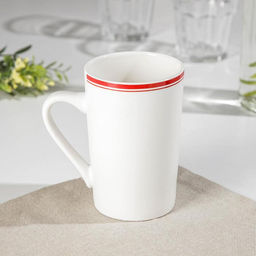 Кружка фарфоровая Доляна Понедельник, 380 мл, цвет белый  фото 3